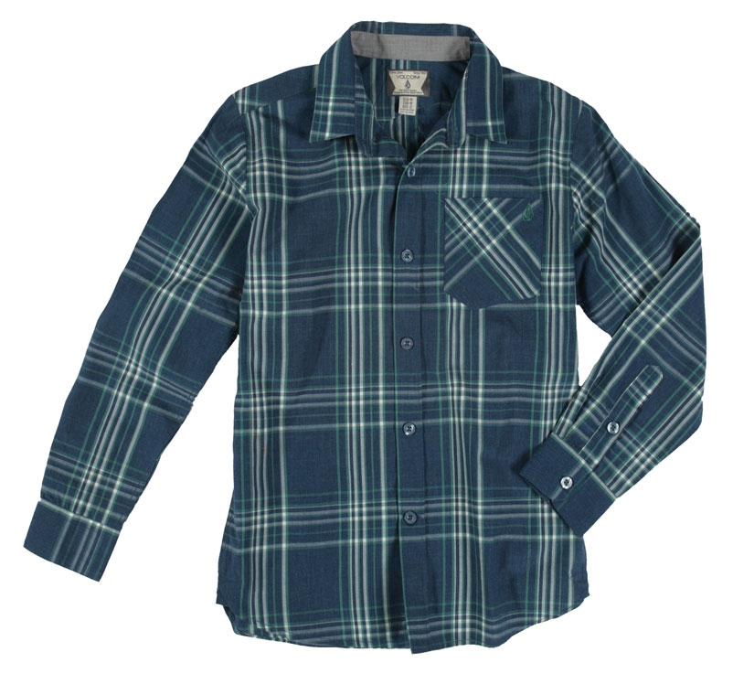 Volcom Why Factor Plaid Kids LS