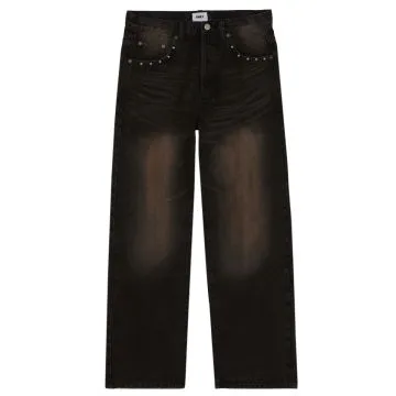 Studded Boxcar Straight Leg Denim