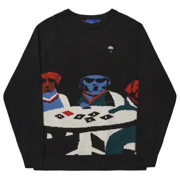 Poker Dogs Crewneck Knit