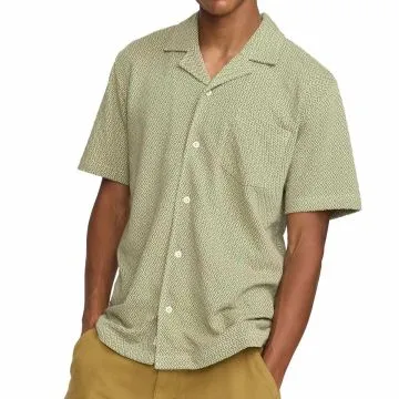 3175 Jacquard Short Sleeve Cuban Shirt