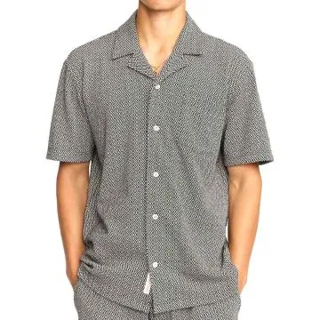 3175 Jacquard Short Sleeve Cuban Shirt