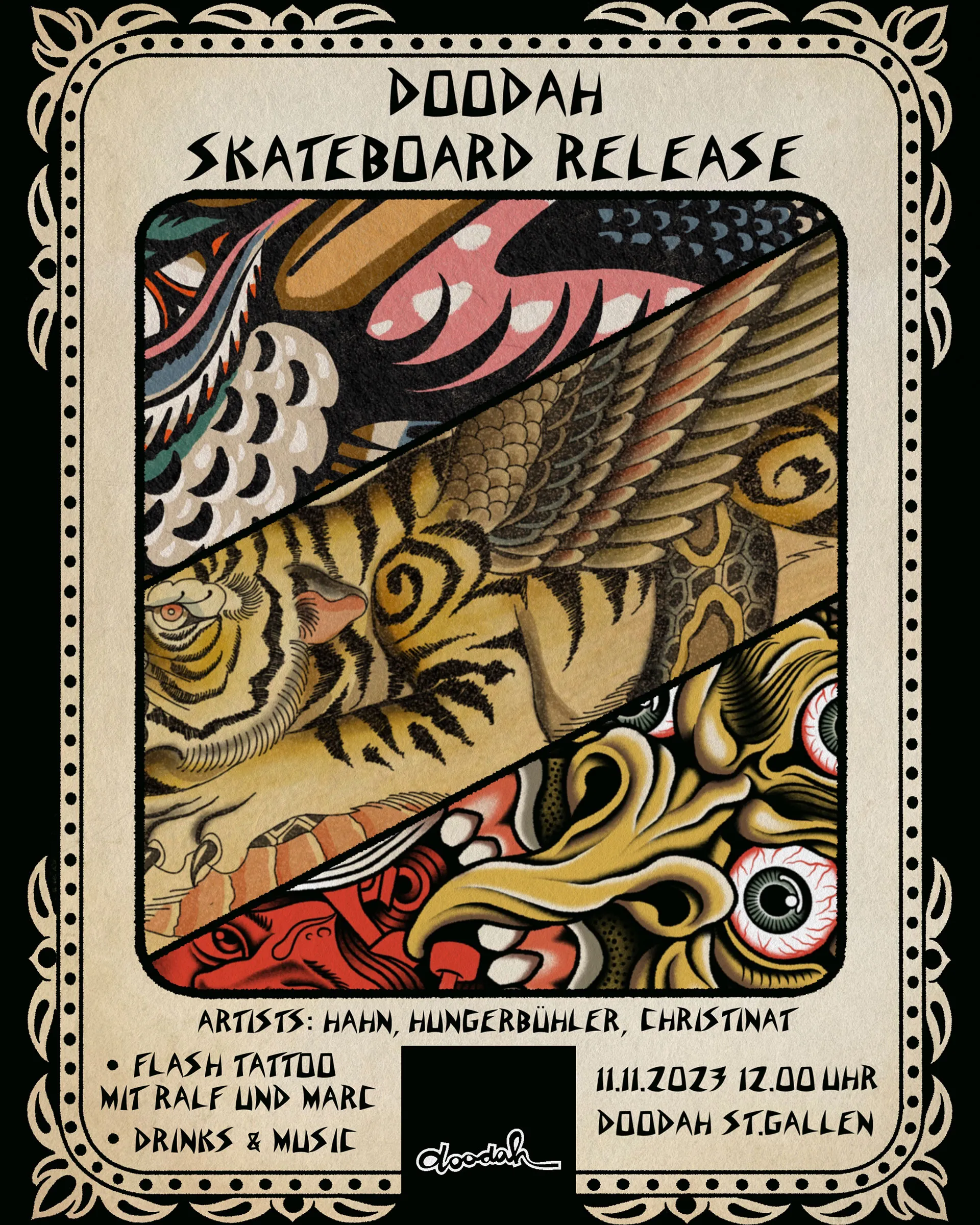 Skateboard Release at doodah St. Gallen: Tattoo Artist Series 