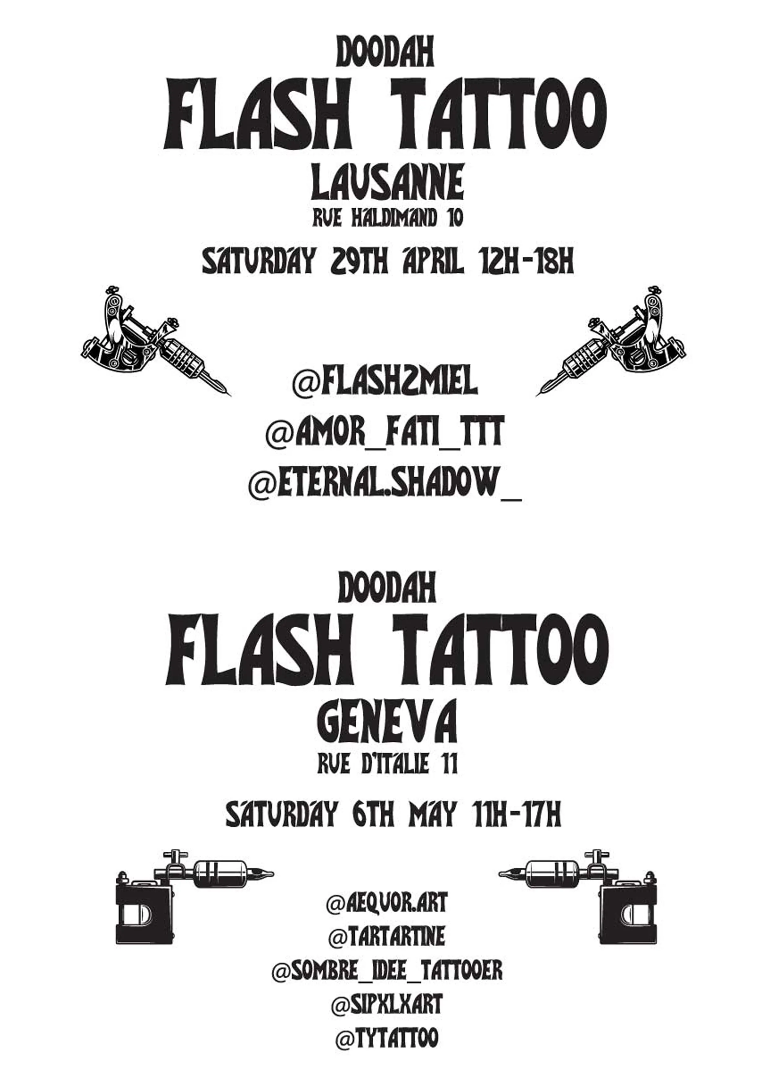 DOODAH FLASH TATTOO LAUSANNE & GENEVA