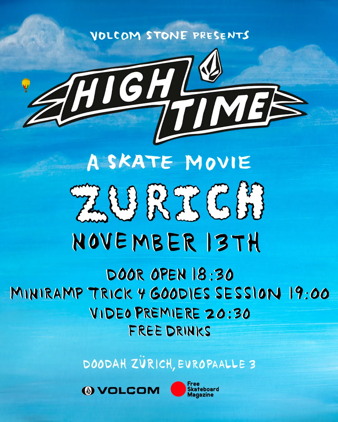 doodah volcom high time skate video premiere