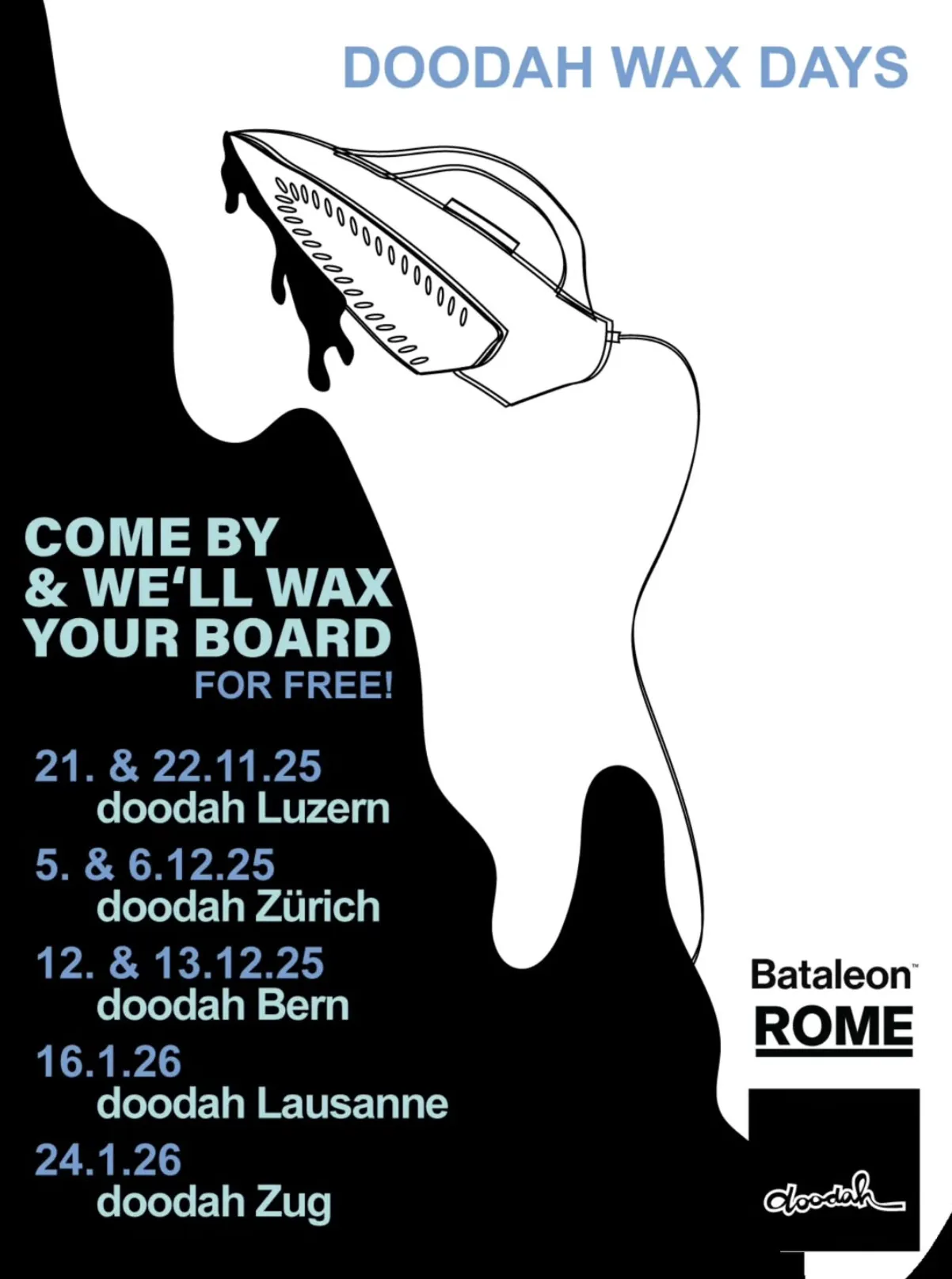 doodah snowboard wax days Luzern, Zürich, Bern, Lausanne, Zug
