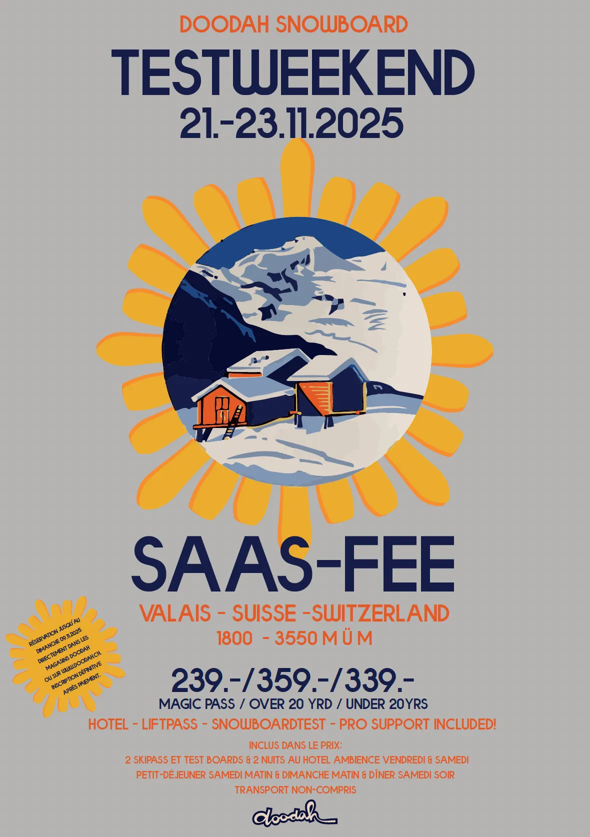 doodah Snowboard Testweekend Saas-Fee